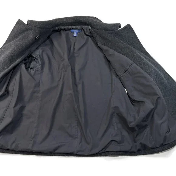 J Crew Peacoat Womens Medium Black Wool Blend